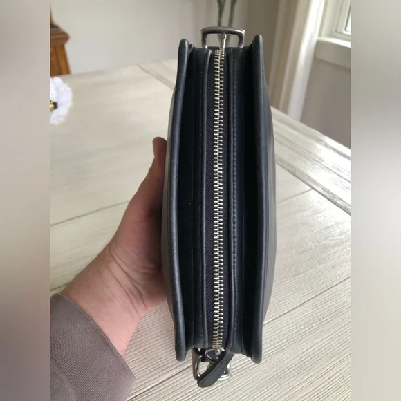 Vintage Coach Black Leather Top of Counter Compartment Bag #9167 with Hangtag - Picture 10 of 15